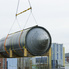 Offenbacher Industriepark - Beladung Schiff mit Gro&szlig;tanks