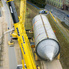 Offenbacher Industriepark - Beladung Schiff mit Gro&szlig;tanks