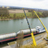 Offenbacher Industriepark - Beladung Schiff mit Gro&szlig;tanks