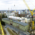 Offenbacher Industriepark - Beladung Schiff mit Gro&szlig;tanks