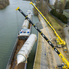 Offenbacher Industriepark - Beladung Schiff mit Gro&szlig;tanks