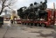 Transport einer Lokomotive von der Moskauer Brauerei Badajewski zum Bahn Reparaturwerk Moskau.
