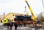 Transport einer Lokomotive von der Moskauer Brauerei Badajewski zum Bahn Reparaturwerk Moskau.