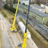 Offenbacher Industriepark - Beladung Schiff mit Großtanks