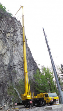 Einsatz der WT 1000 am Achereggtunnel in der Schweiz.